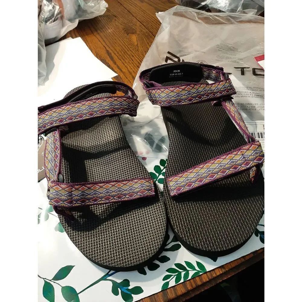 New Men's Size 5 Purple Black Pulltop Cloud Walk Jolin Summer Sandals Sh…